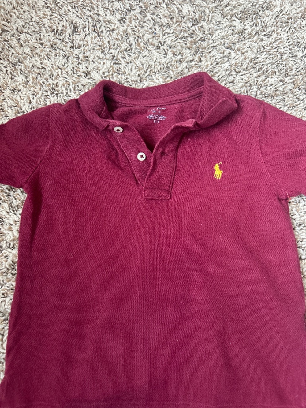 Burgundy Maroon Classic Collar Polo Shirt Size 24M Toddler
